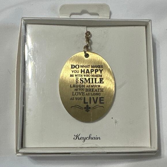 Vintage Keychain Inspirational  Do What Makes You Happy - Picture 1 of 3